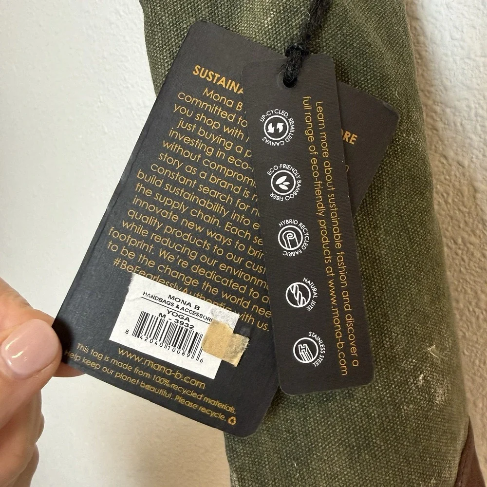 Mona B Up-Cycled Canvas Wine Carrier Gift‎ Bag Yoga Class, Pour A Glass